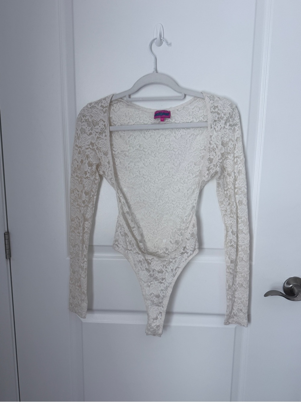 Edikted Ivory Lace Long Sleeve Bodysuit
